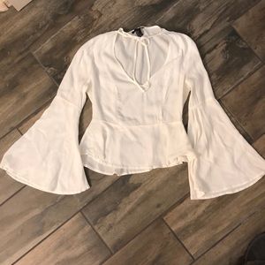 Forever 21 peplum, bell sleeve shirt size S